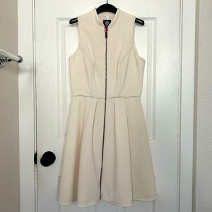 Vince Camuto full zip white scuba dress